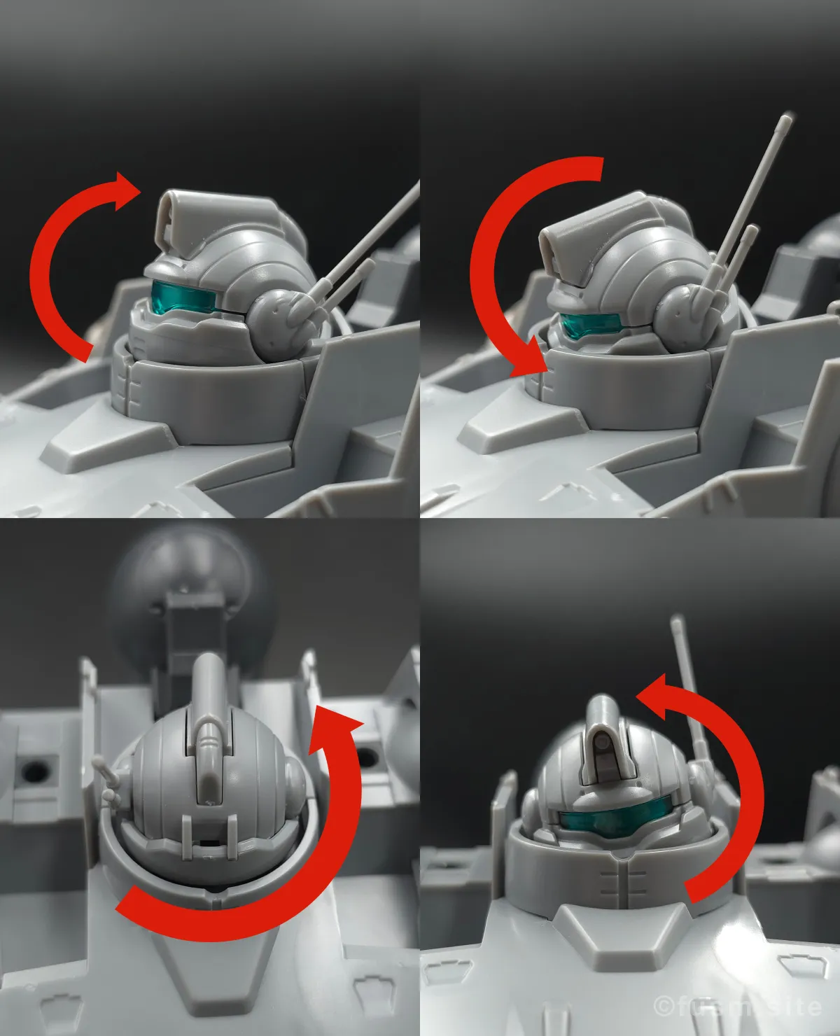 【レビュー】HG 1/144 ガンタンク初期型 頭部ディテール 可動域 01
