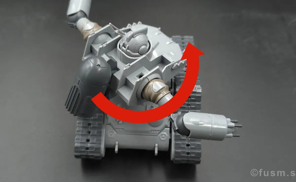 【レビュー】HG 1/144 ガンタンク初期型 胴体ディテール 可動域 01