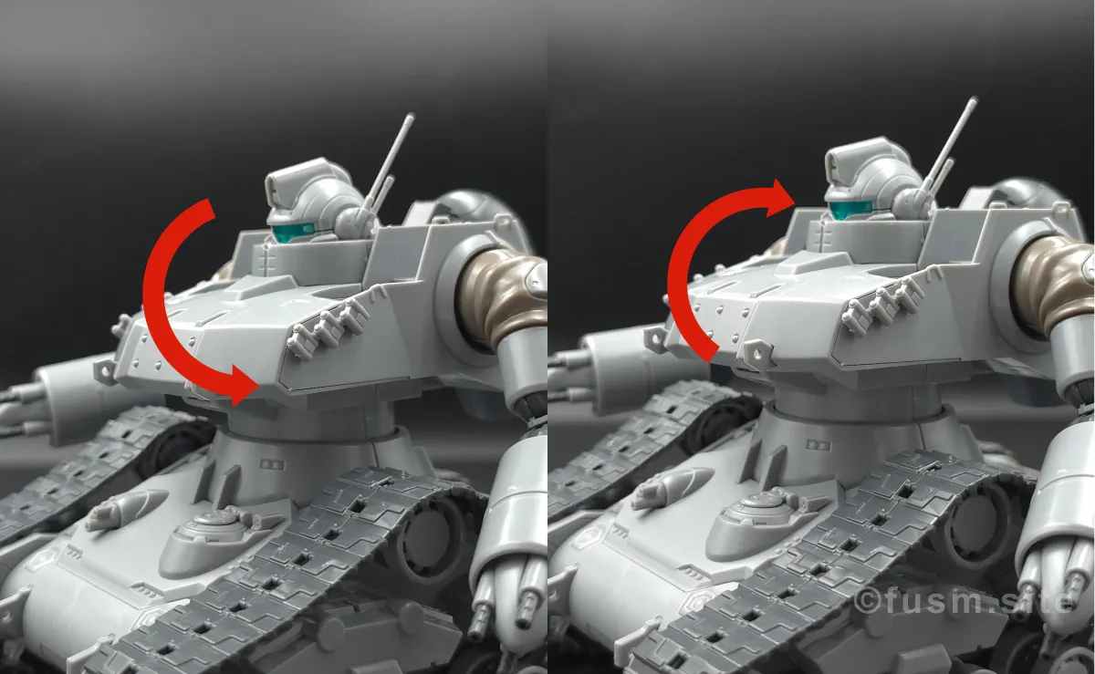 【レビュー】HG 1/144 ガンタンク初期型 胴体ディテール 可動域 03