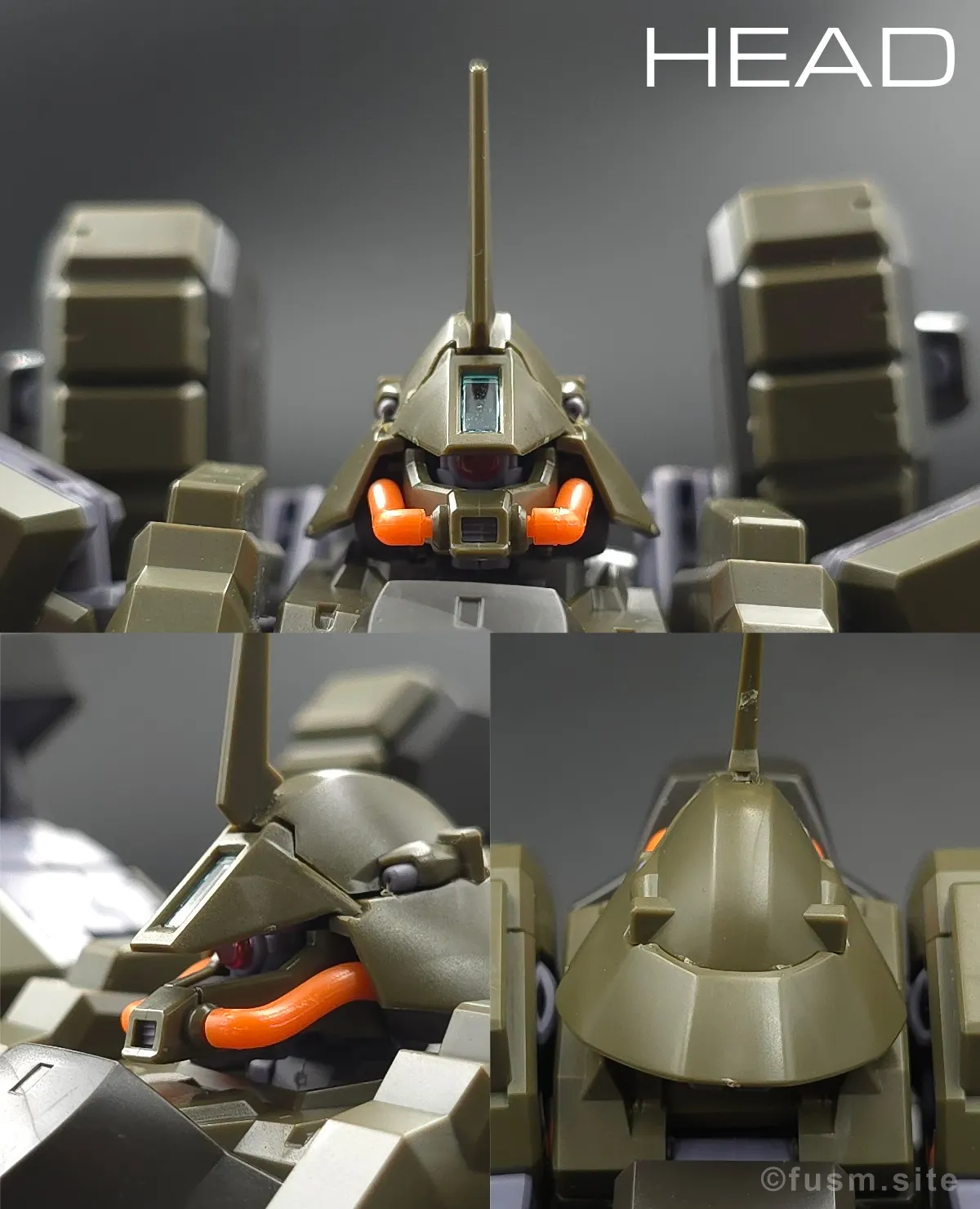 【レビュー】HGUC リーベン・ヴォルフ(A.O.Z RE-BOOT版) 頭部ディテール 01