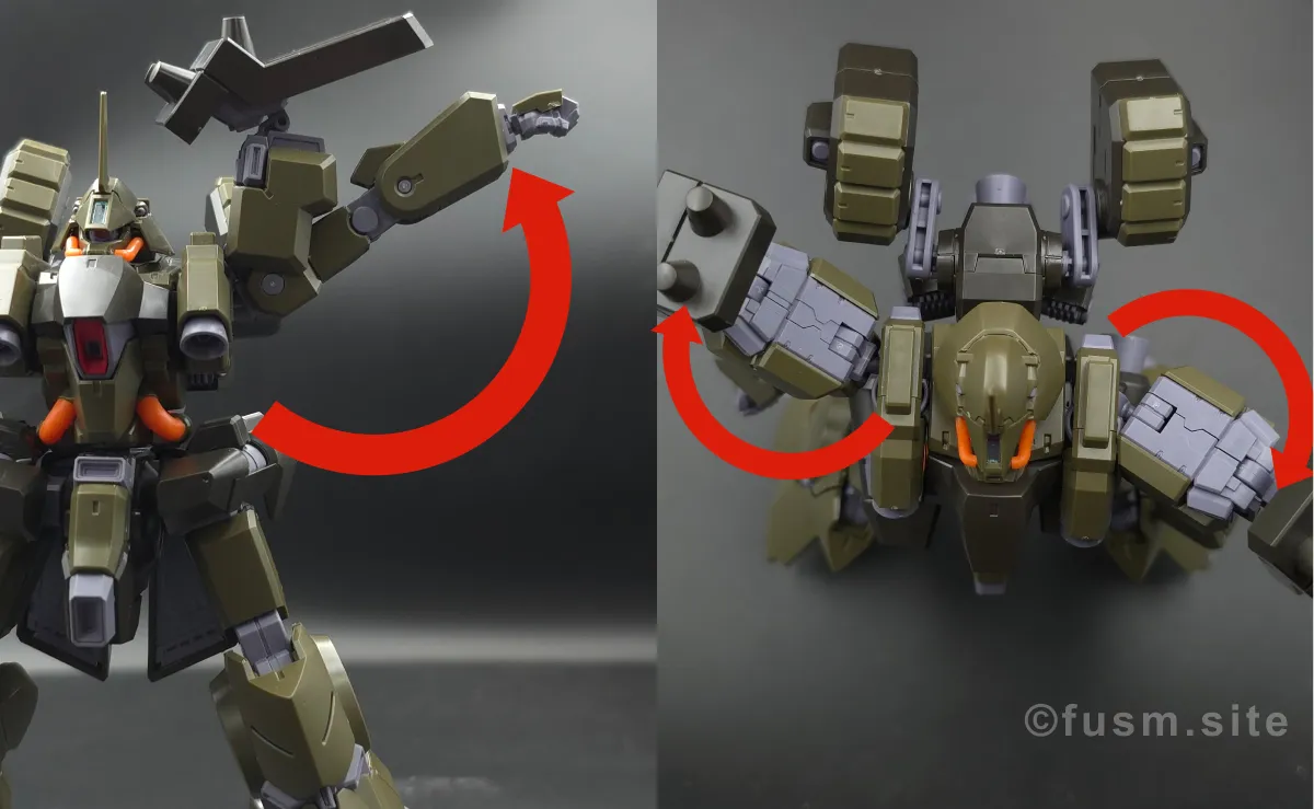 【レビュー】HGUC リーベン・ヴォルフ(A.O.Z RE-BOOT版) 肩ディテール 可動域 03