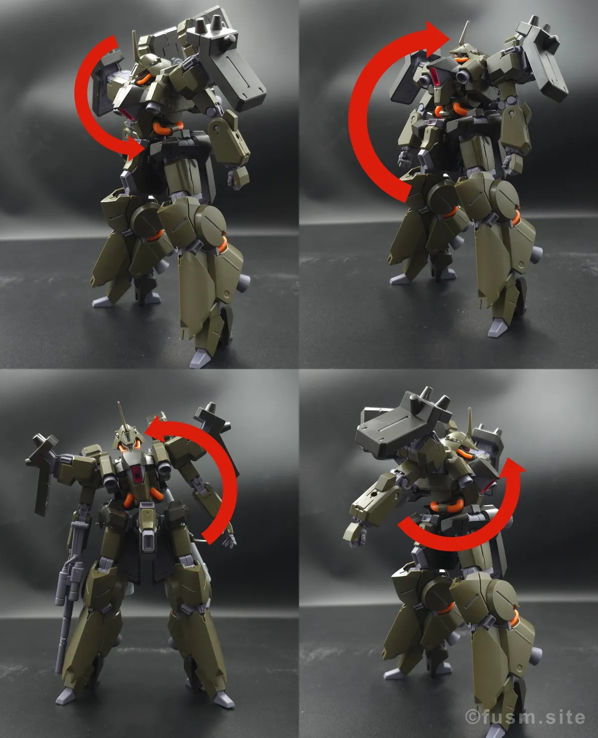 【レビュー】HGUC リーベン・ヴォルフ(A.O.Z RE-BOOT版) 胴体ディテール 可動域 01