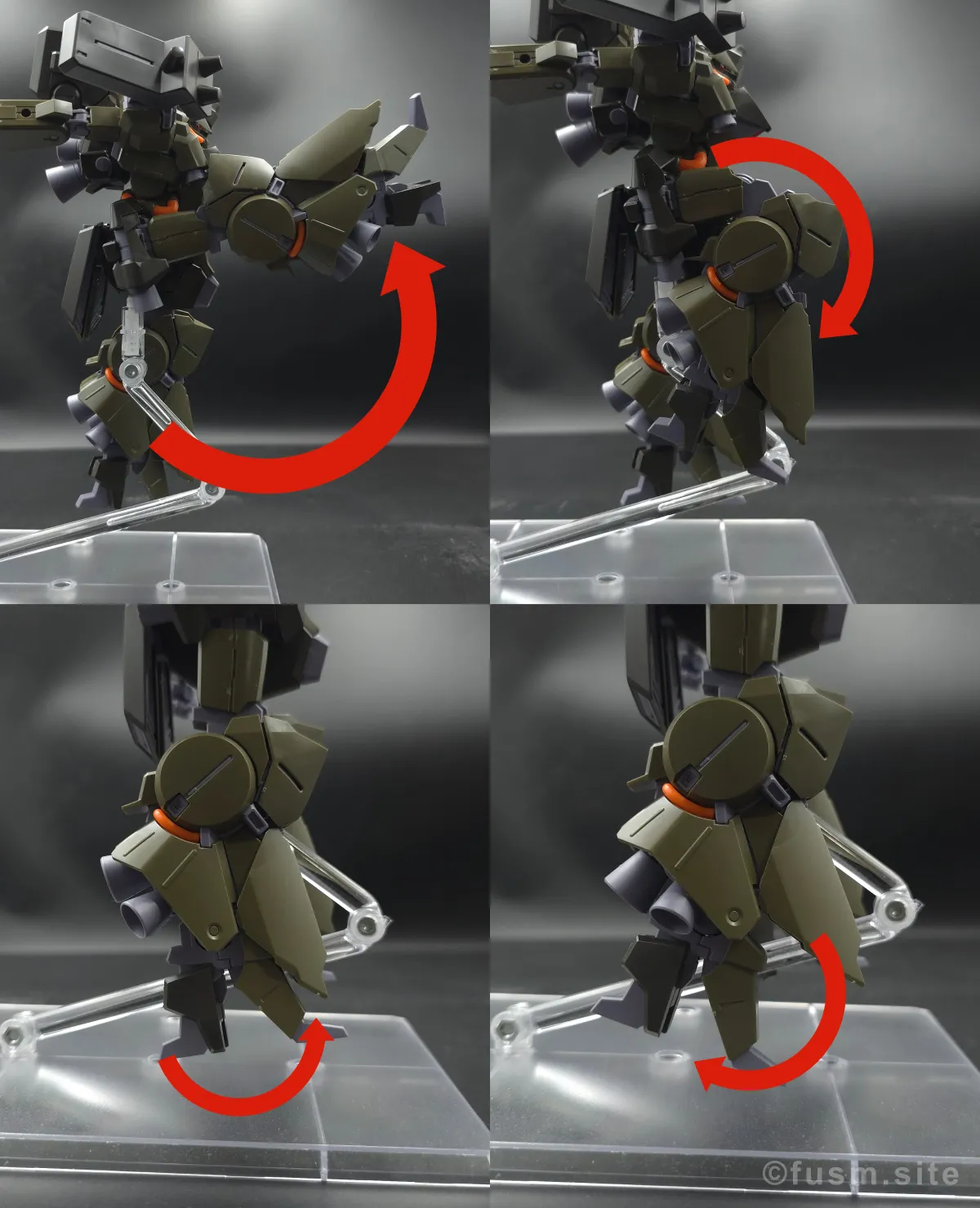 【レビュー】HGUC リーベン・ヴォルフ(A.O.Z RE-BOOT版) 脚部ディテール 可動域 01