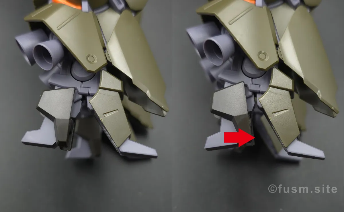 【レビュー】HGUC リーベン・ヴォルフ(A.O.Z RE-BOOT版) 脚部ディテール 可動域 03