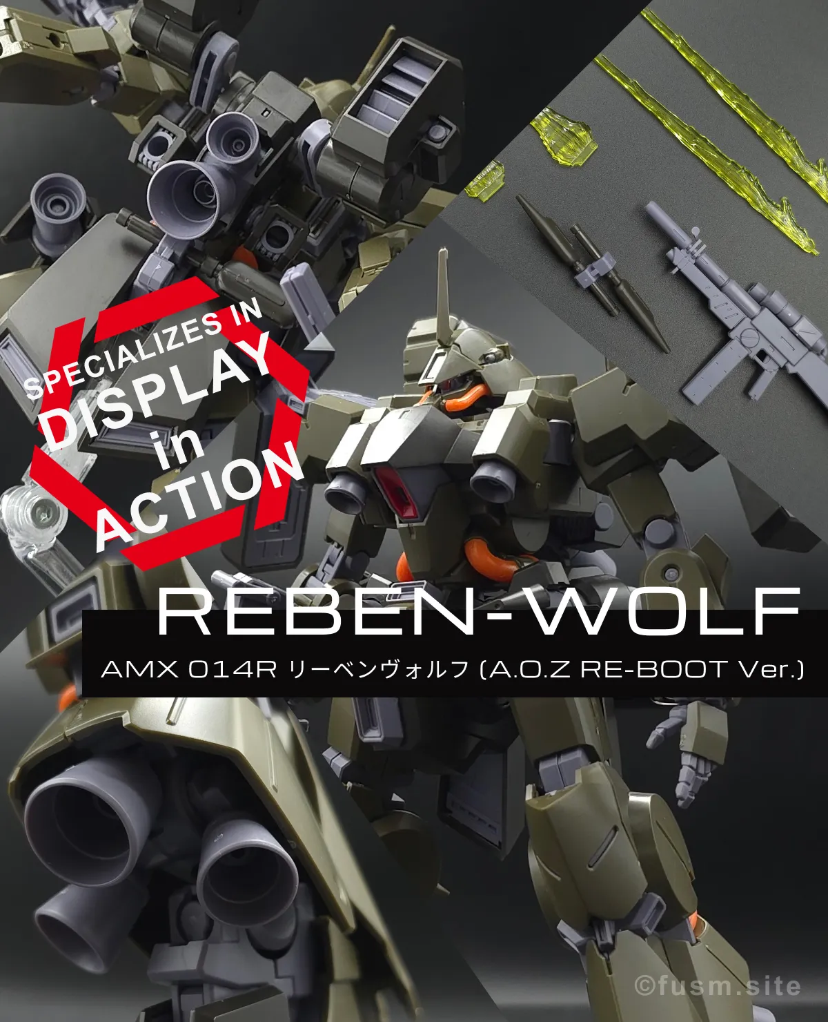 【レビュー】HGUC リーベン・ヴォルフ(A.O.Z RE-BOOT版) コラージュ 01