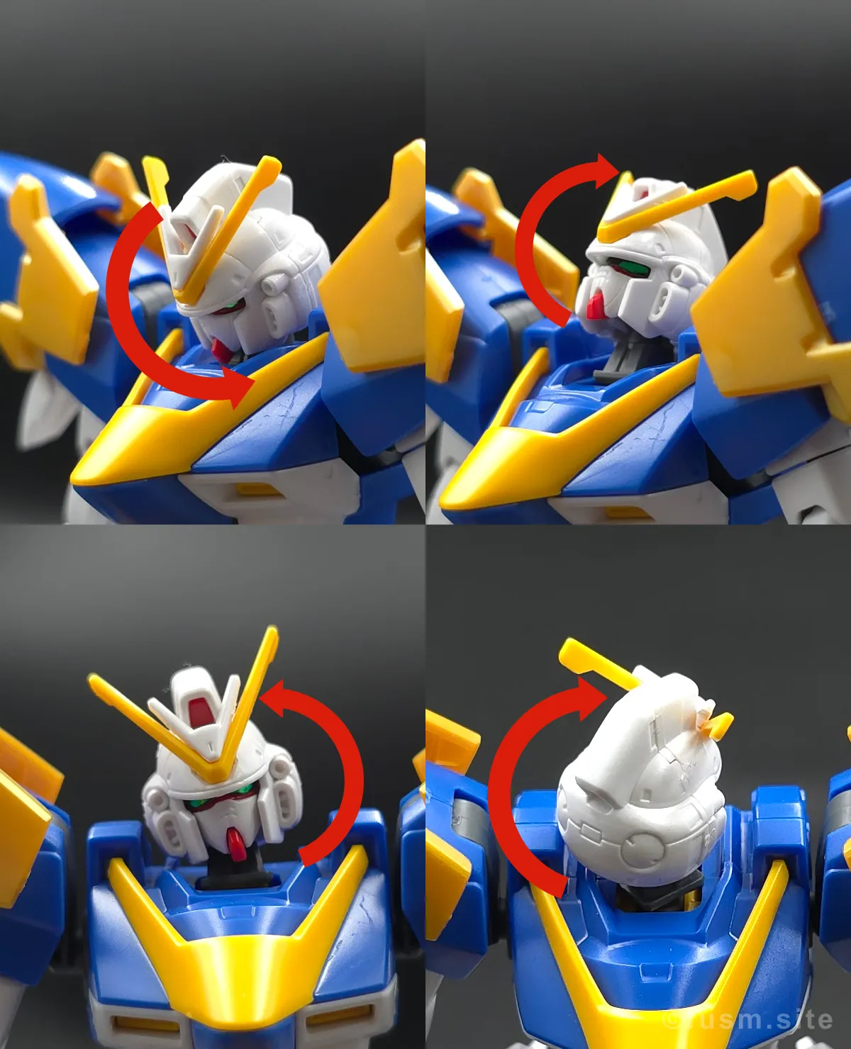 【レビュー】HG V2アサルトバスターガンダム(HGUC) 頭部ディテール 可動域 01