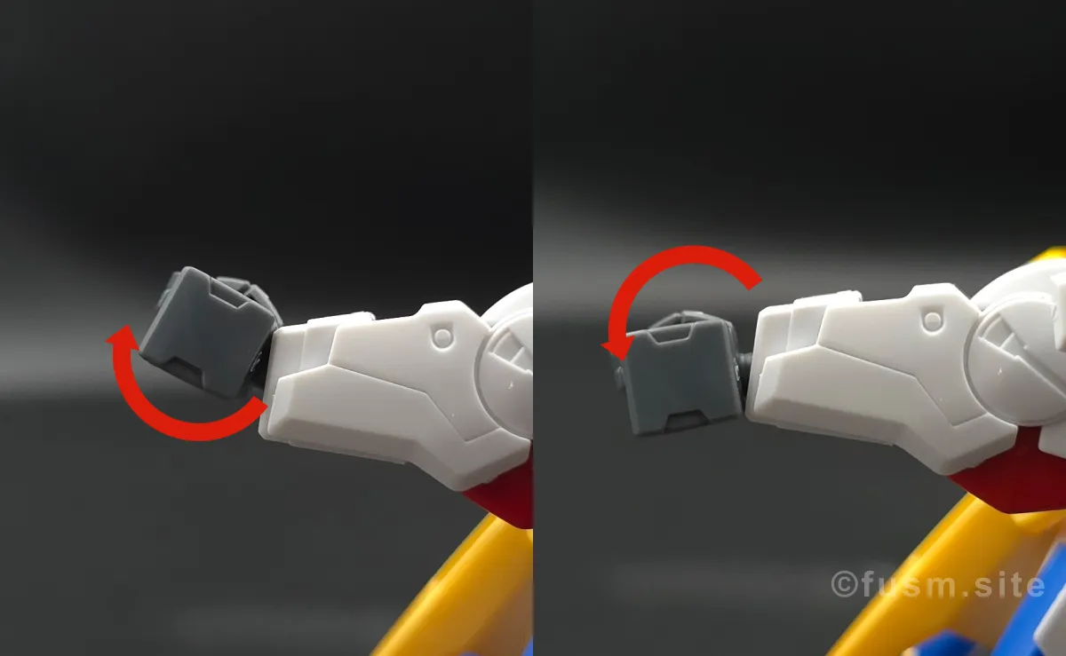 【レビュー】HG V2アサルトバスターガンダム(HGUC) 腕部ディテール 可動域 04