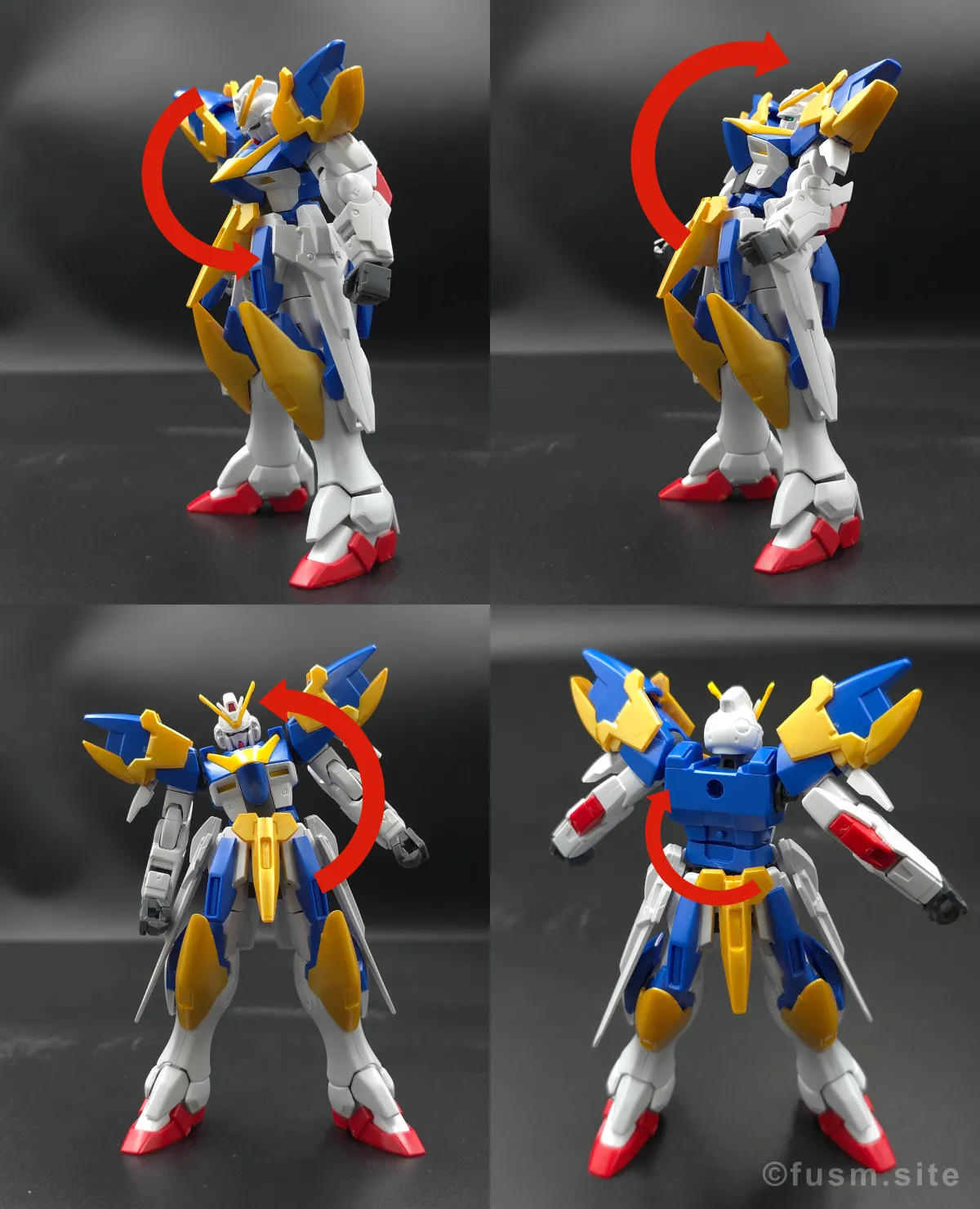 【レビュー】HG V2アサルトバスターガンダム(HGUC) 胴体ディテール 可動域 01