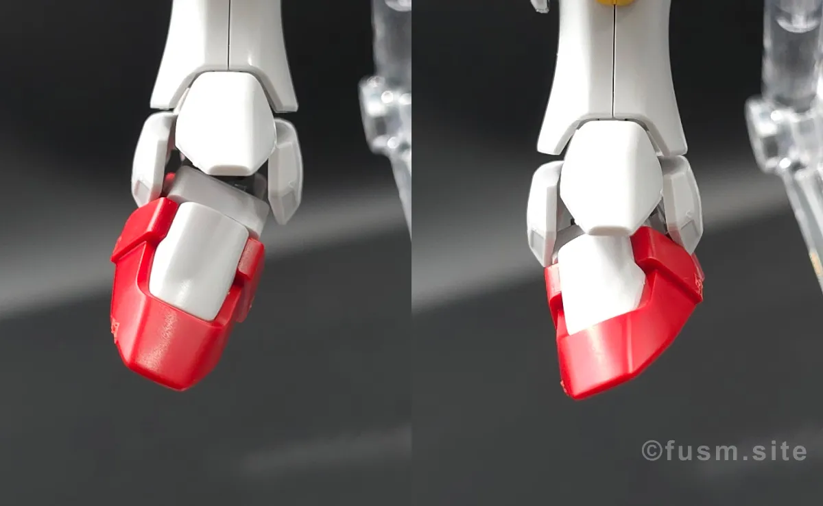 【レビュー】HG V2アサルトバスターガンダム(HGUC) 脚部ディテール 可動域 05