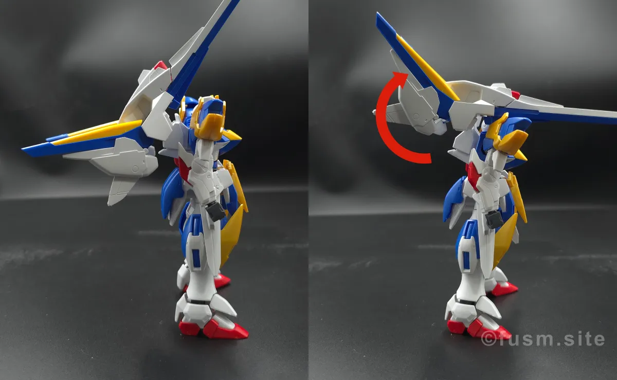 【レビュー】HG V2アサルトバスターガンダム(HGUC) バックパックレビュー 可動域 03