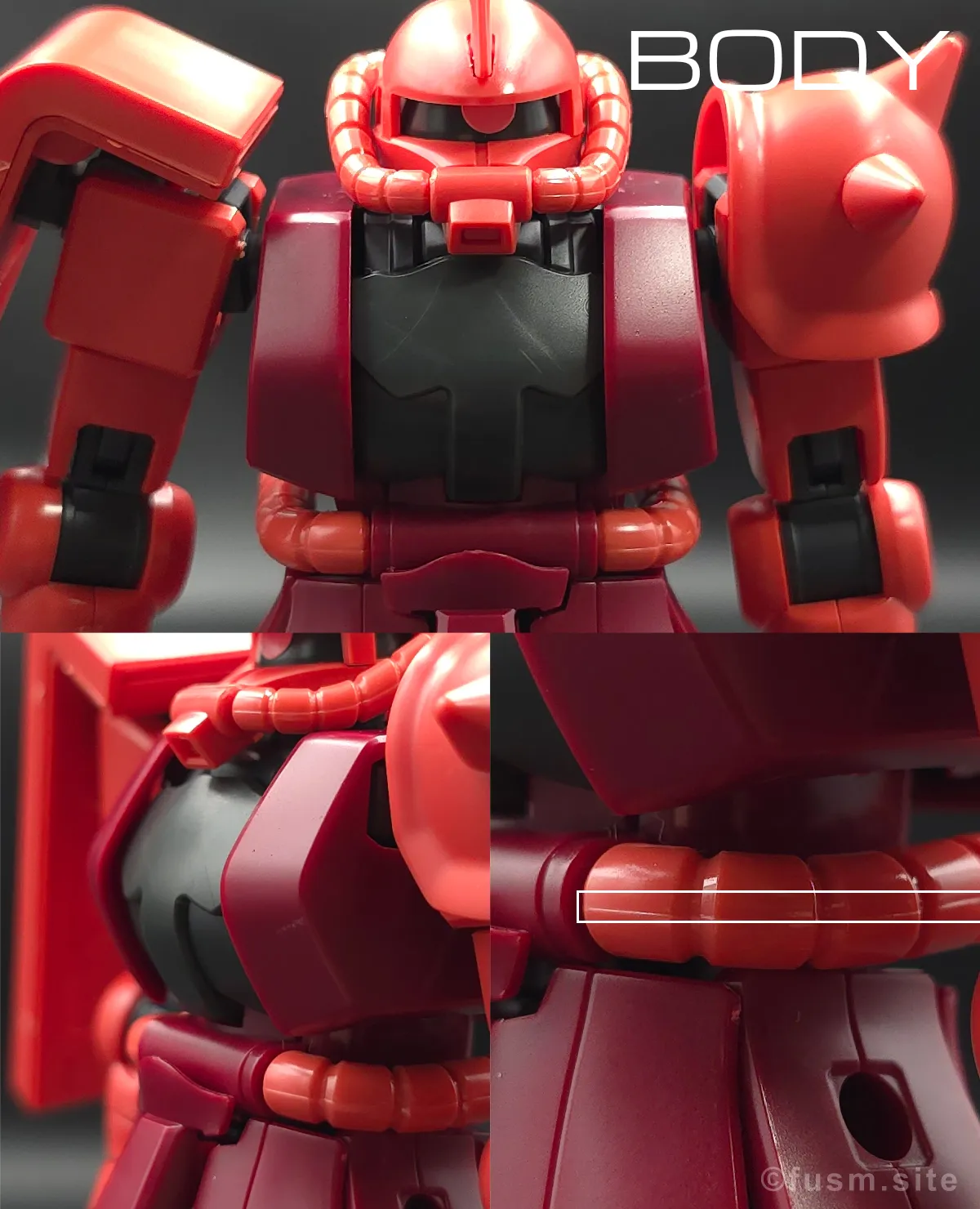 【レビュー】HGUC シャア専用ザクⅡ 胴体ディテール 01