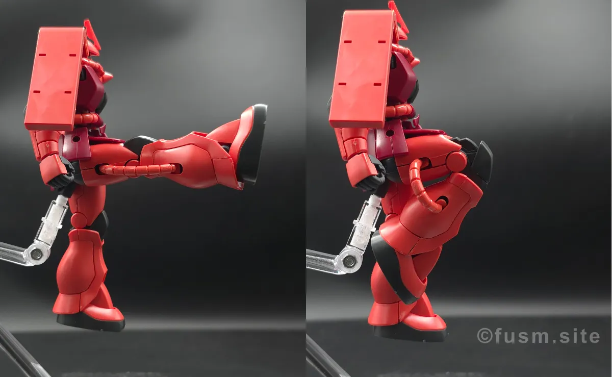 【レビュー】HGUC シャア専用ザクⅡ 脚部ディテール 可動域 01