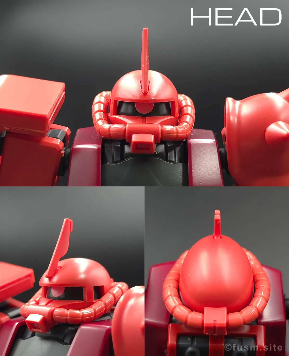 【レビュー】HGUC シャア専用ザクⅡ 頭部ディテール 01