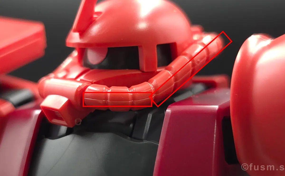 【レビュー】HGUC シャア専用ザクⅡ 頭部ディテール 03