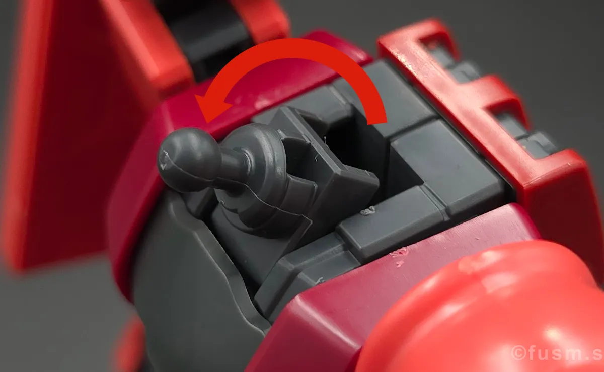 【レビュー】HGUC シャア専用ザクⅡ 頭部ディテール 可動域 02