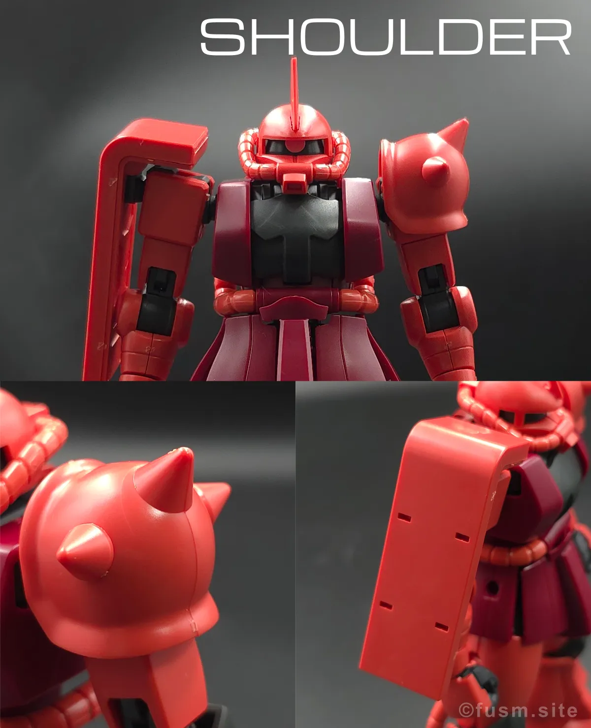 【レビュー】HGUC シャア専用ザクⅡ 肩ディテール 01