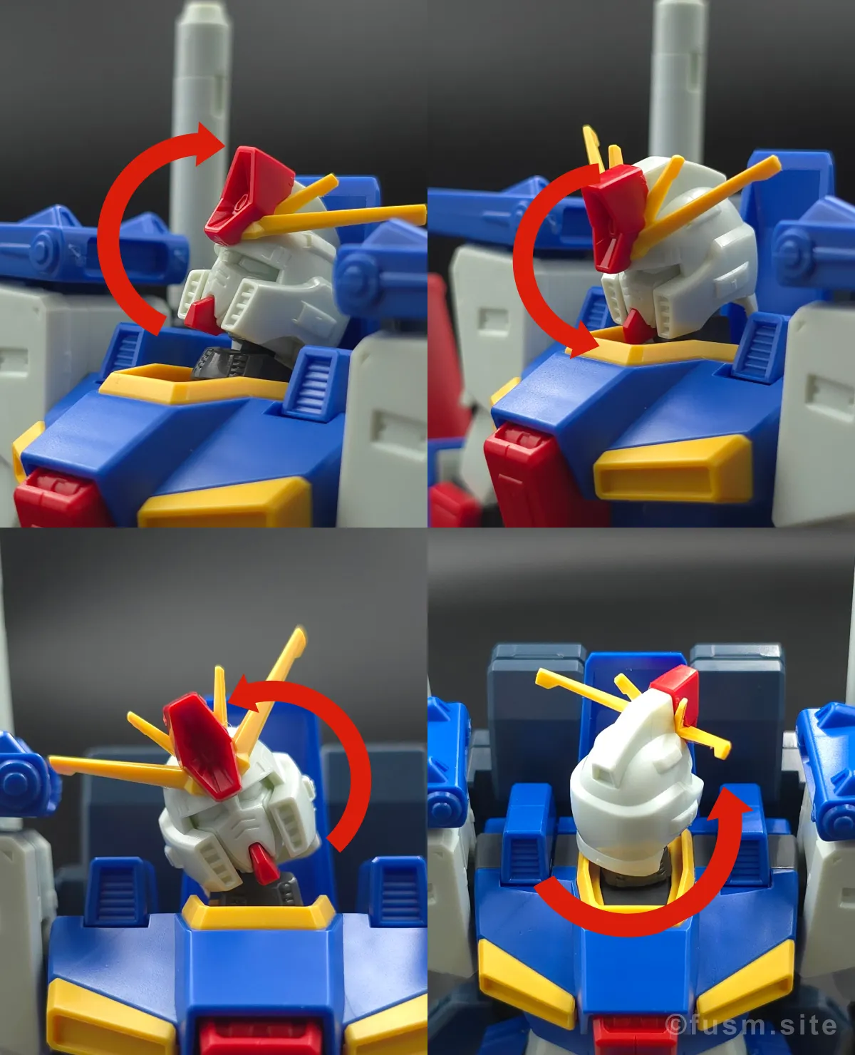 【レビュー】HGUC ZZガンダム 頭部ディテール 可動域 01