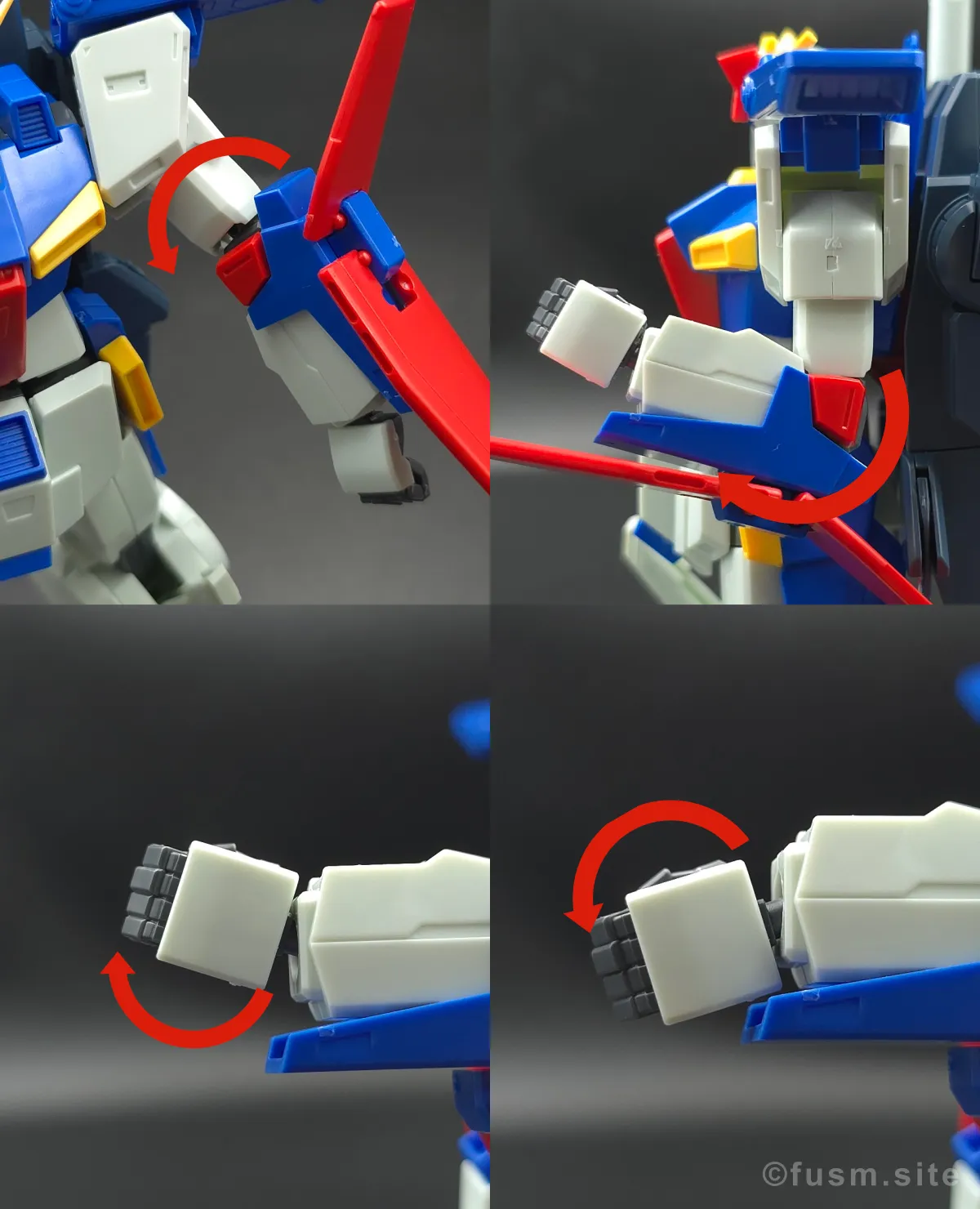 【レビュー】HGUC ZZガンダム 腕部ディテール 可動域 02