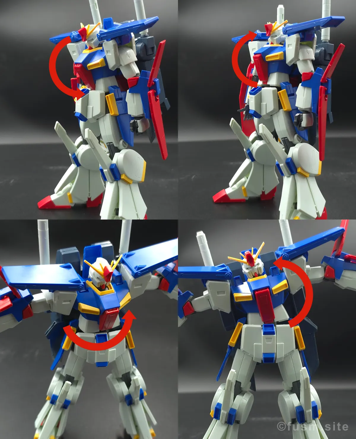 【レビュー】HGUC ZZガンダム 胴体ディテール 可動域 01