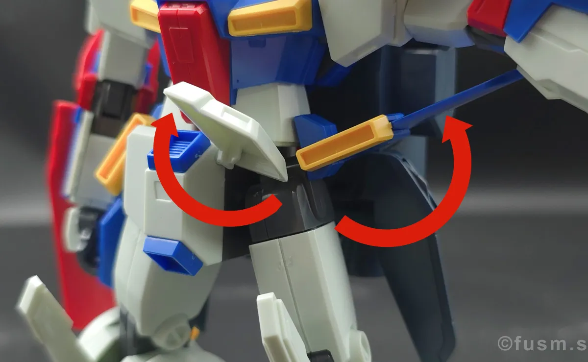【レビュー】HGUC ZZガンダム 胴体ディテール 可動域 02