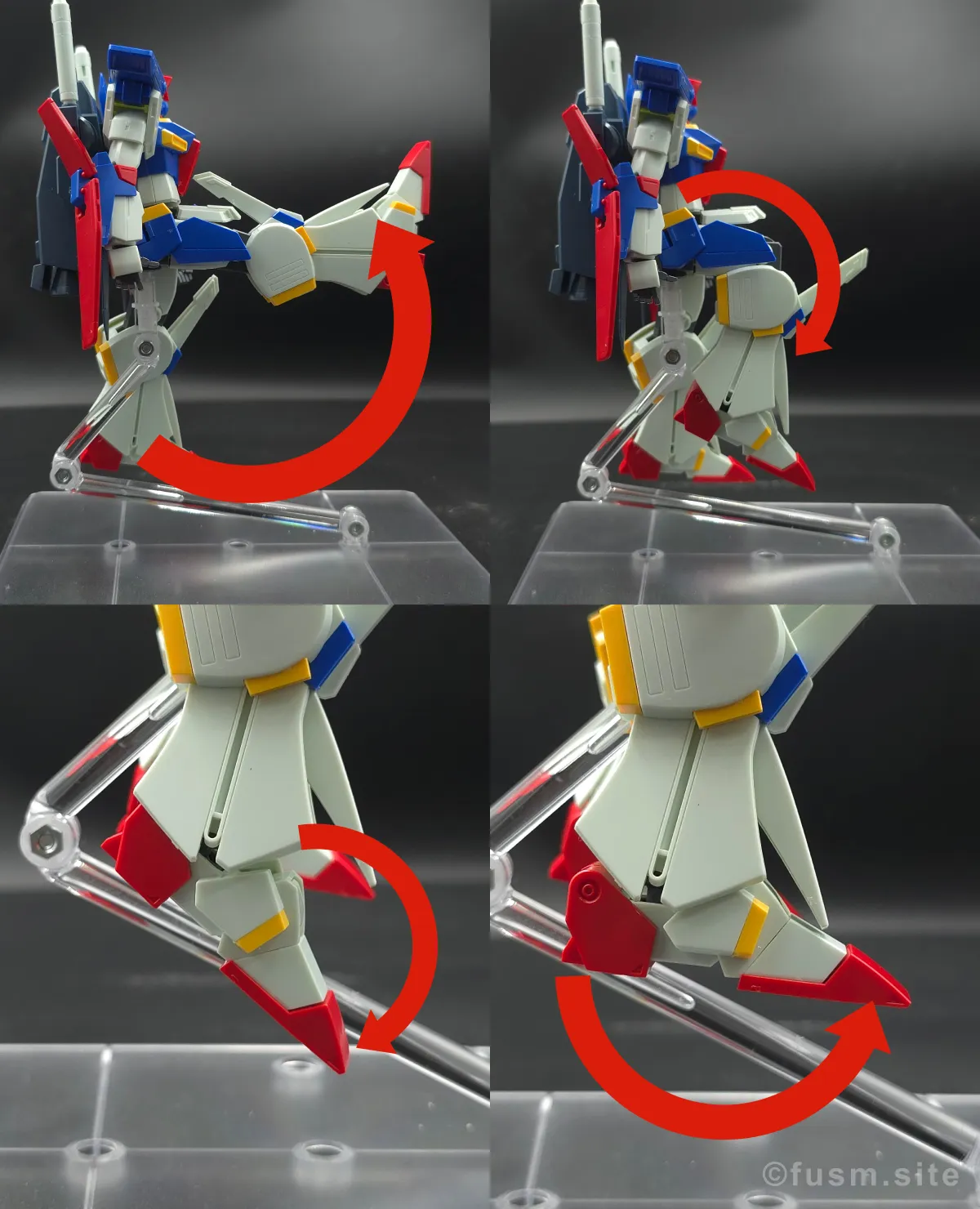 【レビュー】HGUC ZZガンダム 脚部ディテール 可動域 02