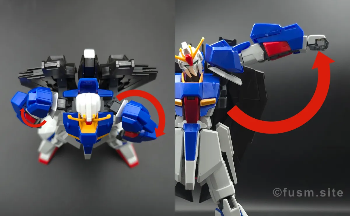 【レビュー】HGUC Z(ゼータ)ガンダム|エボリューションプロジェクト第1弾 肩ディテール 可動域 03