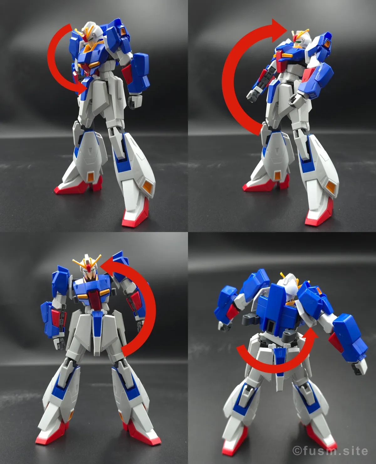 【レビュー】HGUC Z(ゼータ)ガンダム|エボリューションプロジェクト第1弾 胴体ディテール 可動域 05