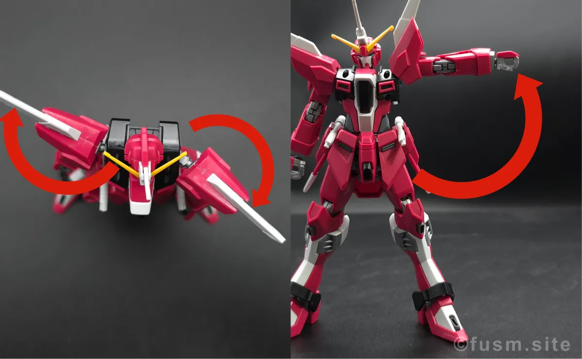 【レビュー】HG インフィニットジャスティスガンダム弐式｜違いは？ 肩ディテール 可動域 01