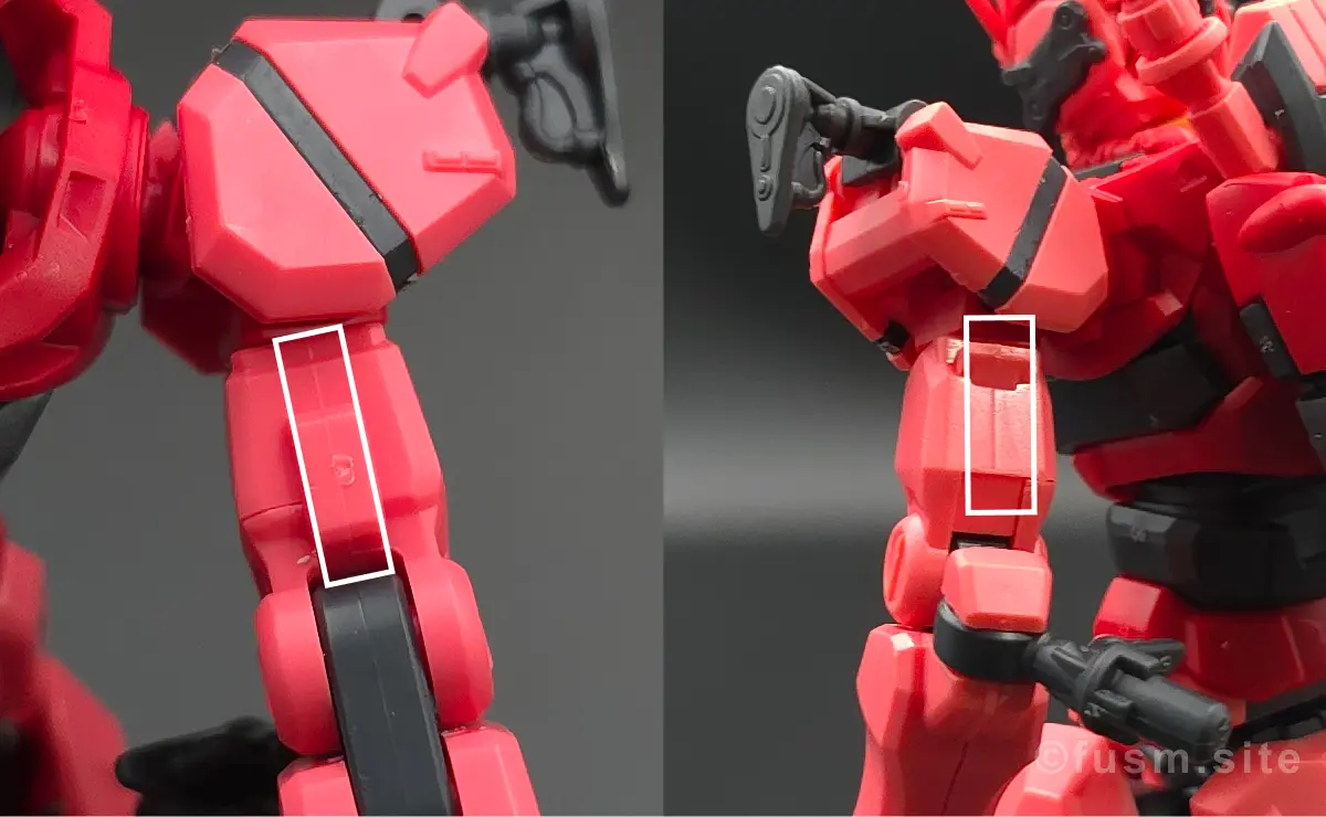【HG 赤いガンダム レビュー】プレイバリュー激高ガンプラ! 腕部ディテール 03