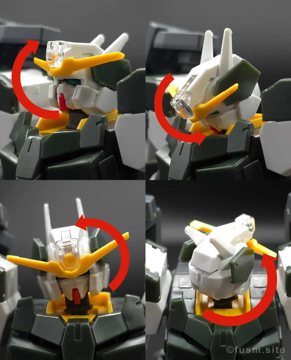【レビュー】HG ガンダムサバーニャ(最終決戦仕様) 頭部ディテール 可動域 01