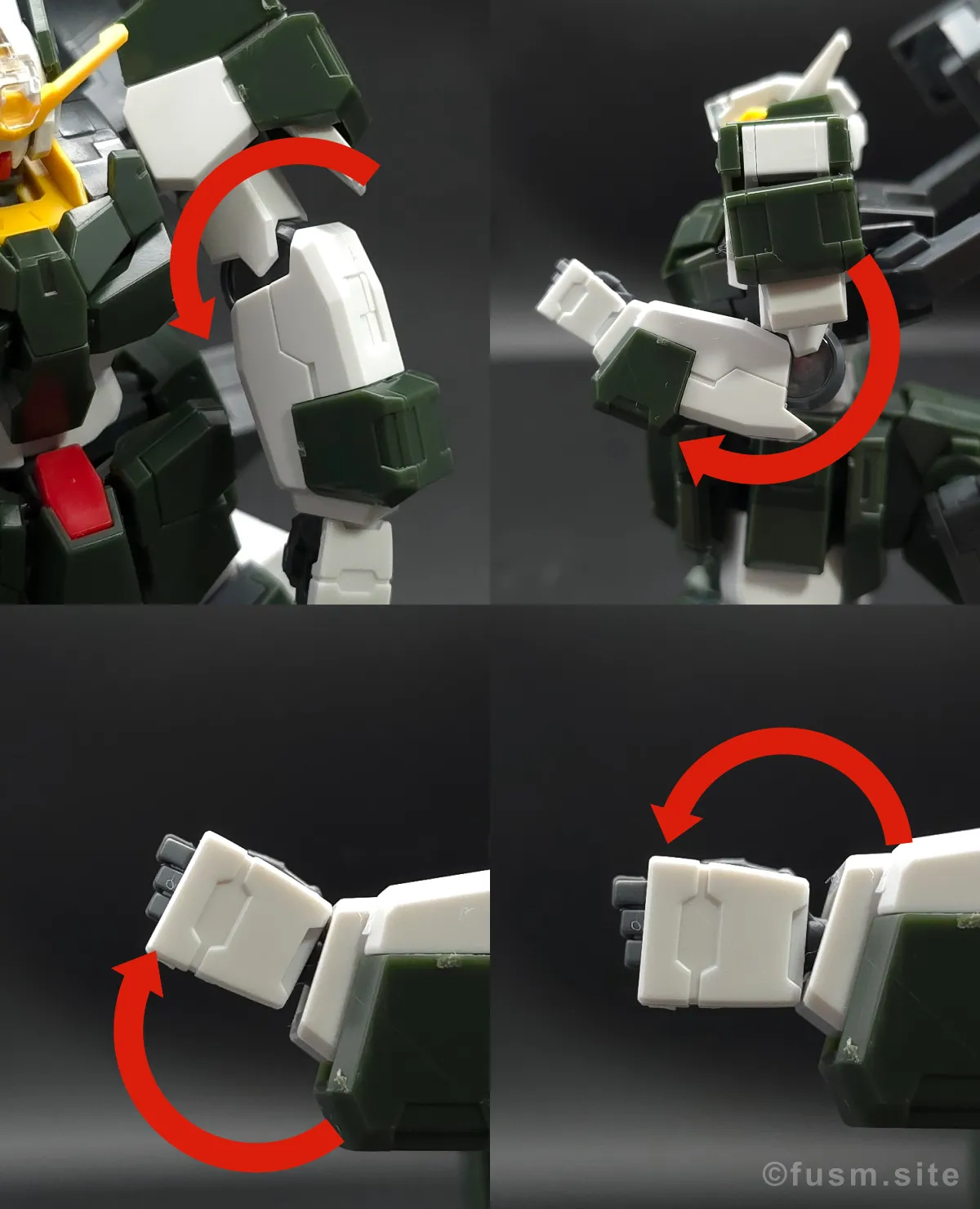 【レビュー】HG ガンダムサバーニャ(最終決戦仕様) 腕部ディテール 可動域 01