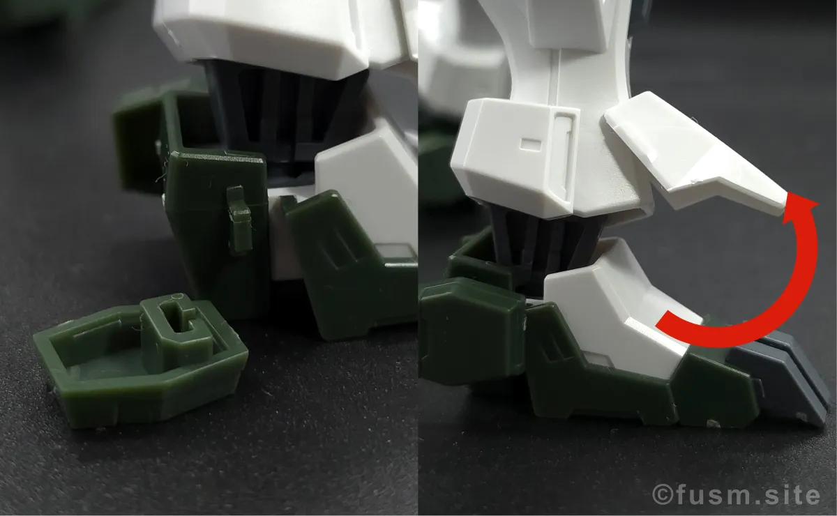 【レビュー】HG ガンダムサバーニャ(最終決戦仕様) 脚部ディテール ギミック 02