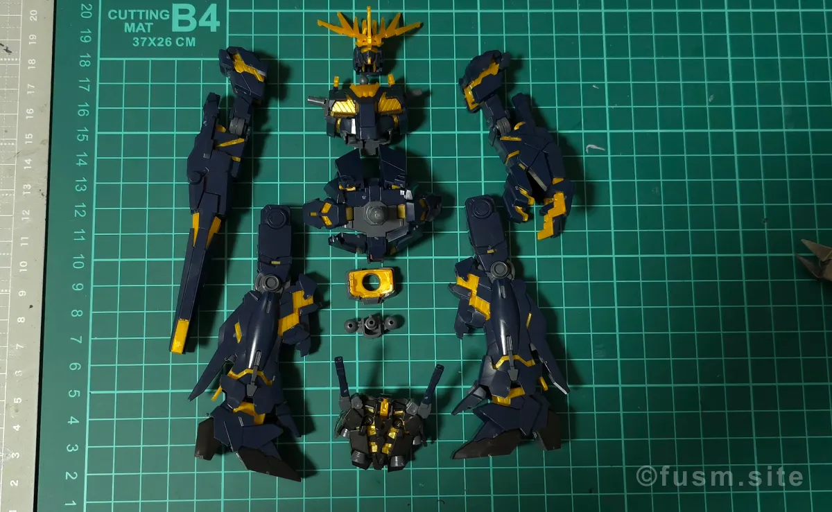 【レビュー】HGUC ユニコーンガンダム2号機 バンシィ(デストロイモード) パーツ・構造・組み立て 08