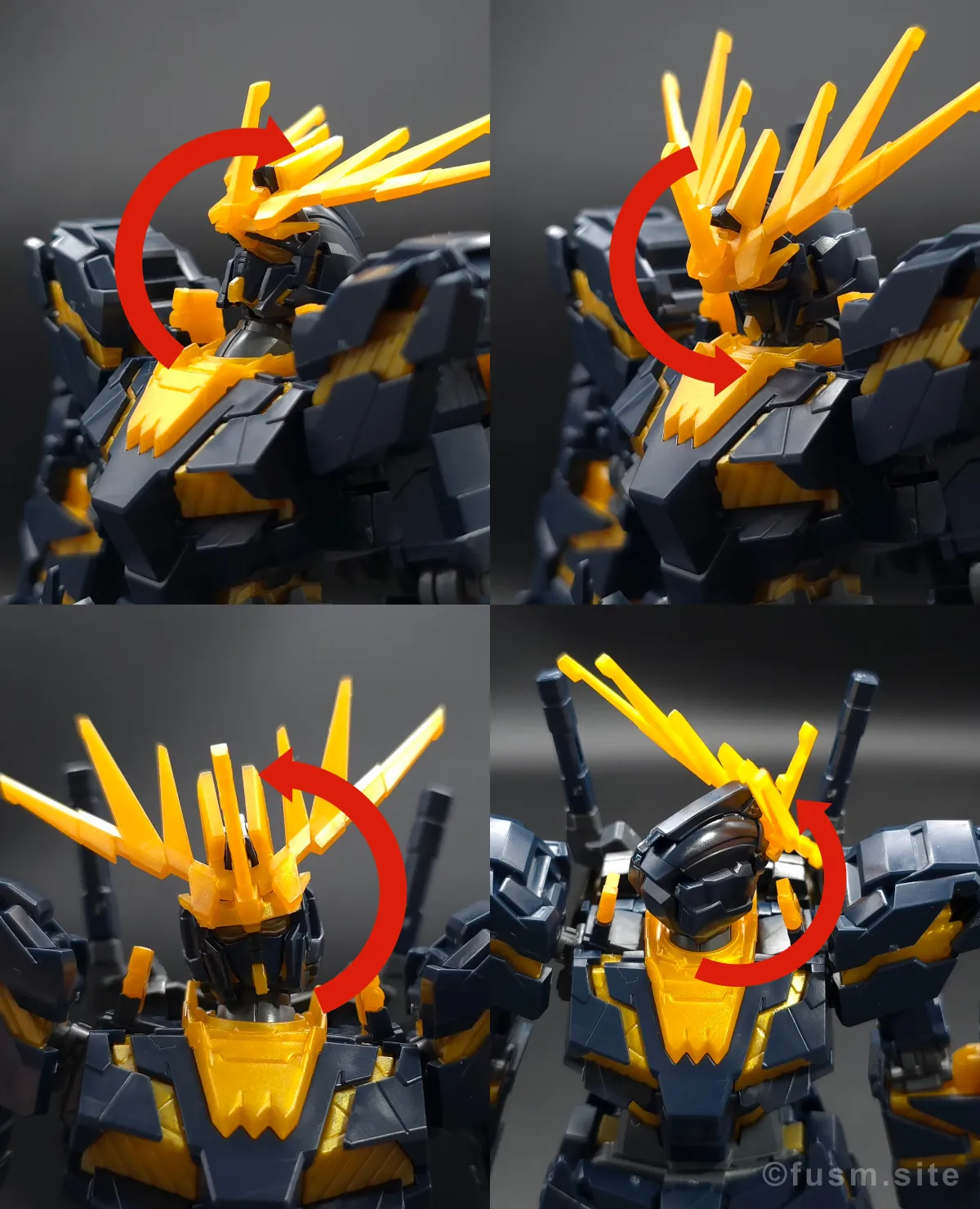【レビュー】HGUC ユニコーンガンダム2号機 バンシィ(デストロイモード) 頭部ディテール 可動域 01