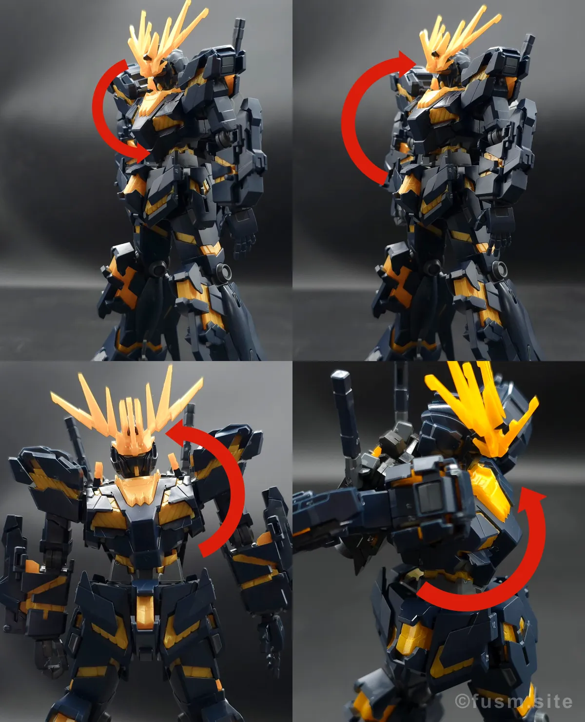 【レビュー】HGUC ユニコーンガンダム2号機 バンシィ(デストロイモード) 胴体ディテール 可動域 01