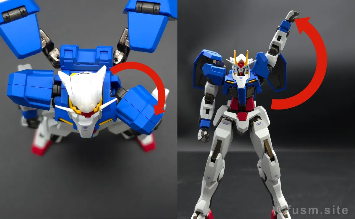 【レビュー】メタルロボット魂 ダブルオーライザー 肩ディテール 可動域 01