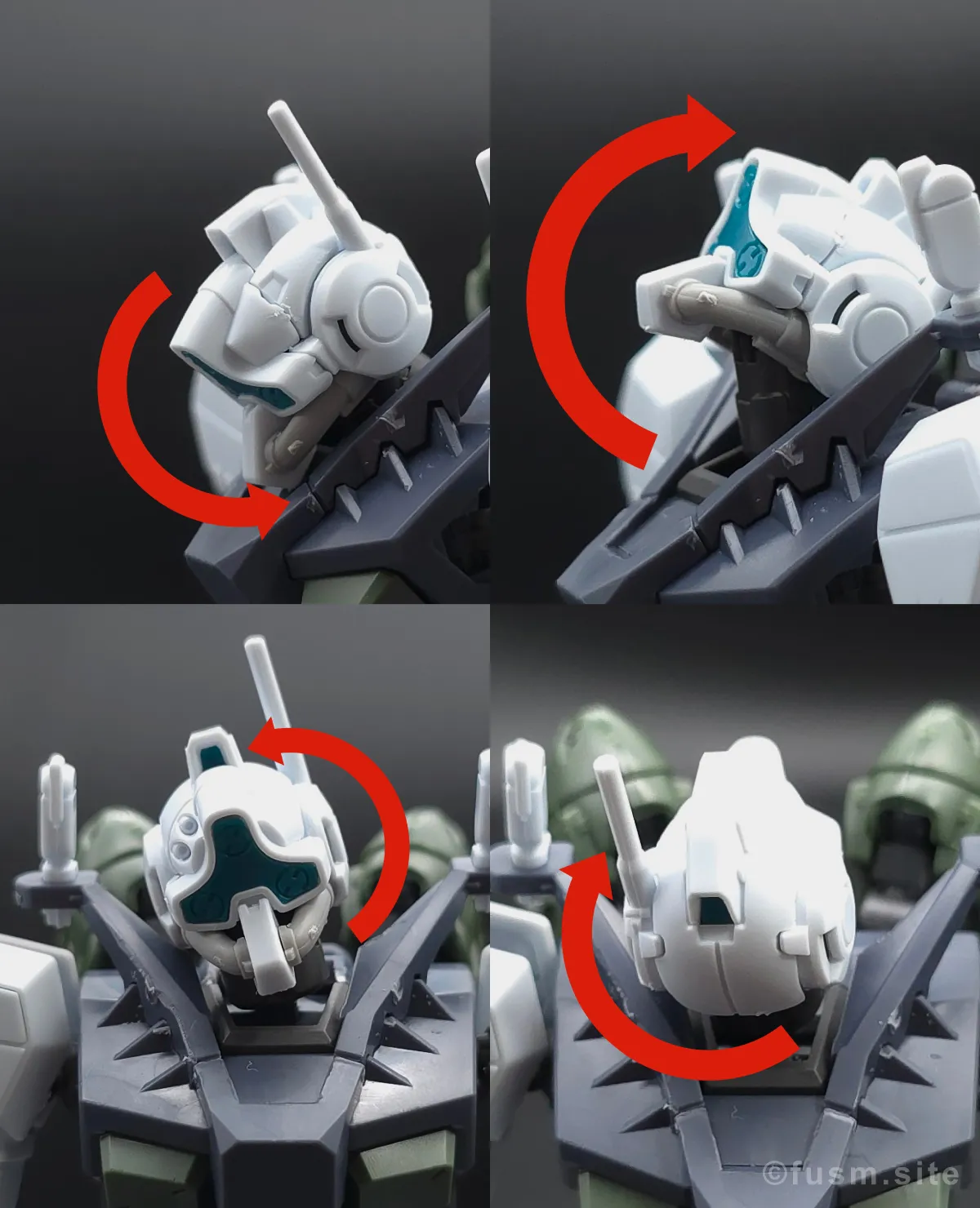 【レビュー】HG ゲルググ ボカタ機(GQ) 頭部ディテール 可動域 01