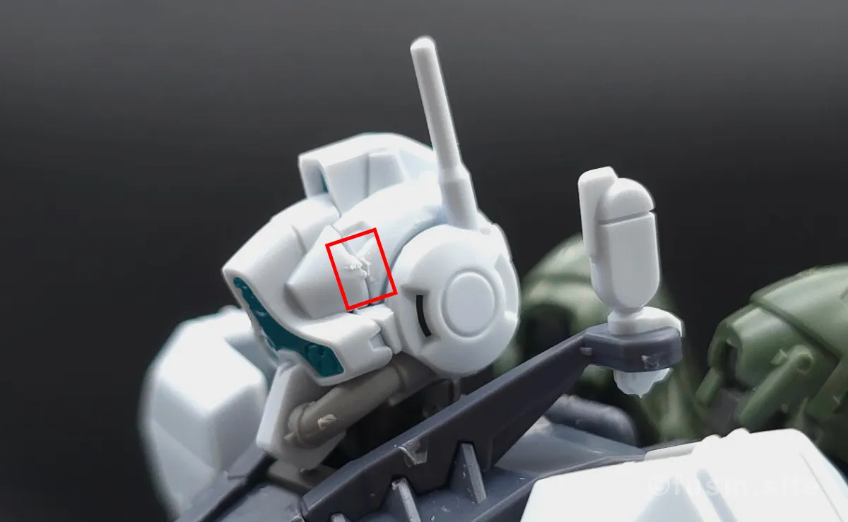 【レビュー】HG ゲルググ ボカタ機(GQ) 頭部ディテール 合わせ目 01