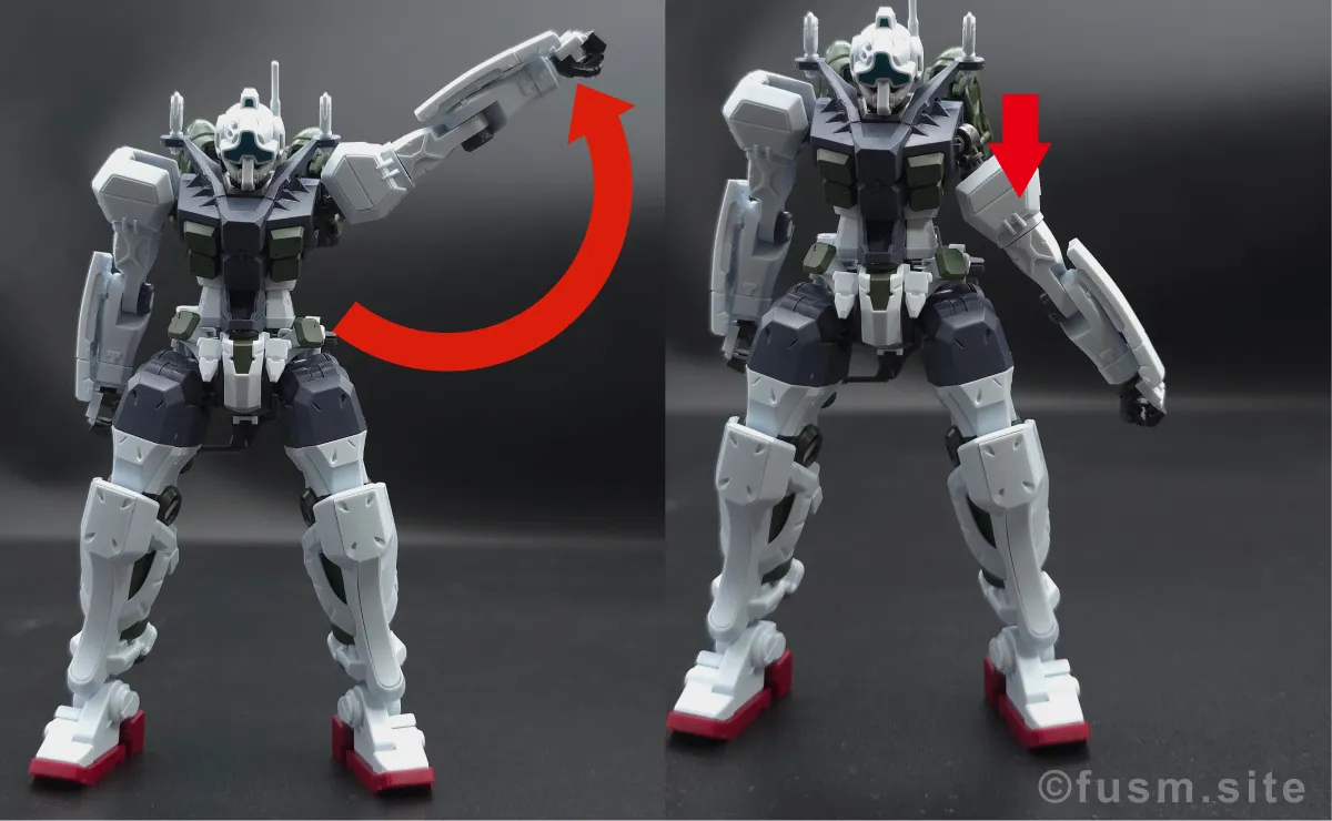【レビュー】HG ゲルググ ボカタ機(GQ) 肩ディテール 可動域 02