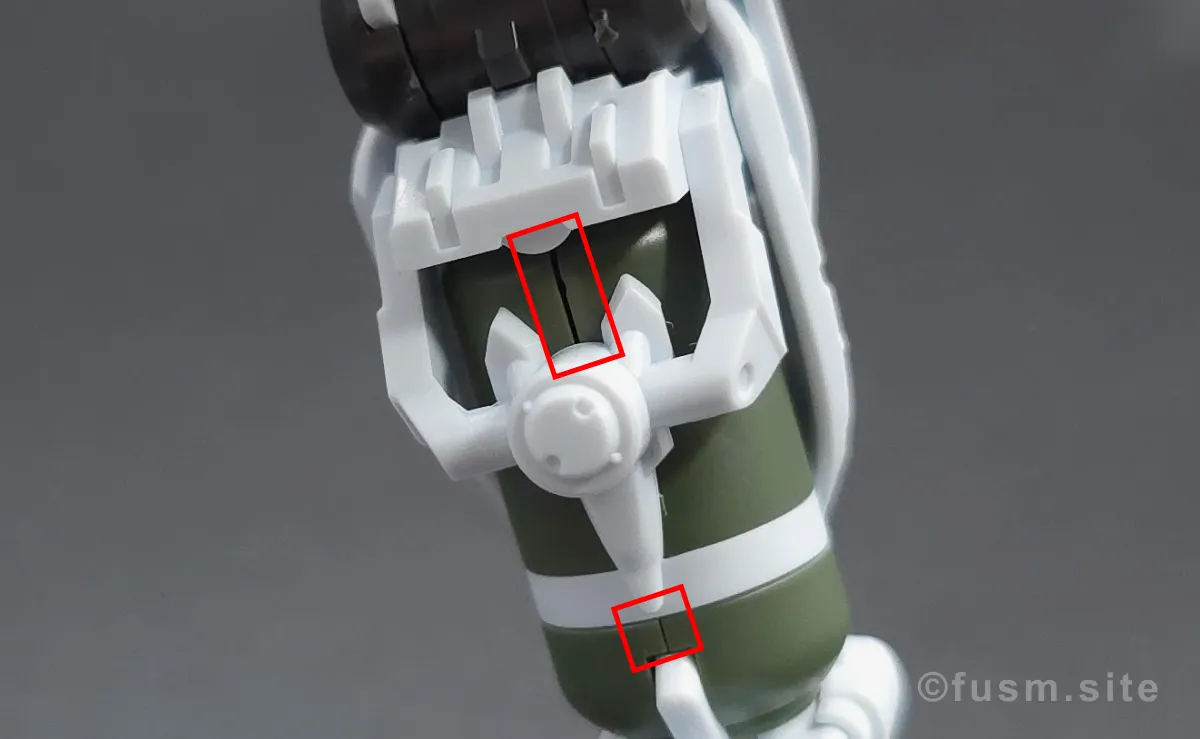【レビュー】HG ゲルググ ボカタ機(GQ) 脚部ディテール 合わせ目 01