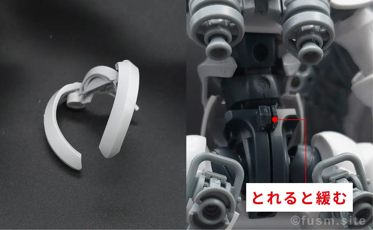 【レビュー】HG 1/144 エグザベ専用ギャン(ハクジ装備) 耐久力が弱い箇所 01