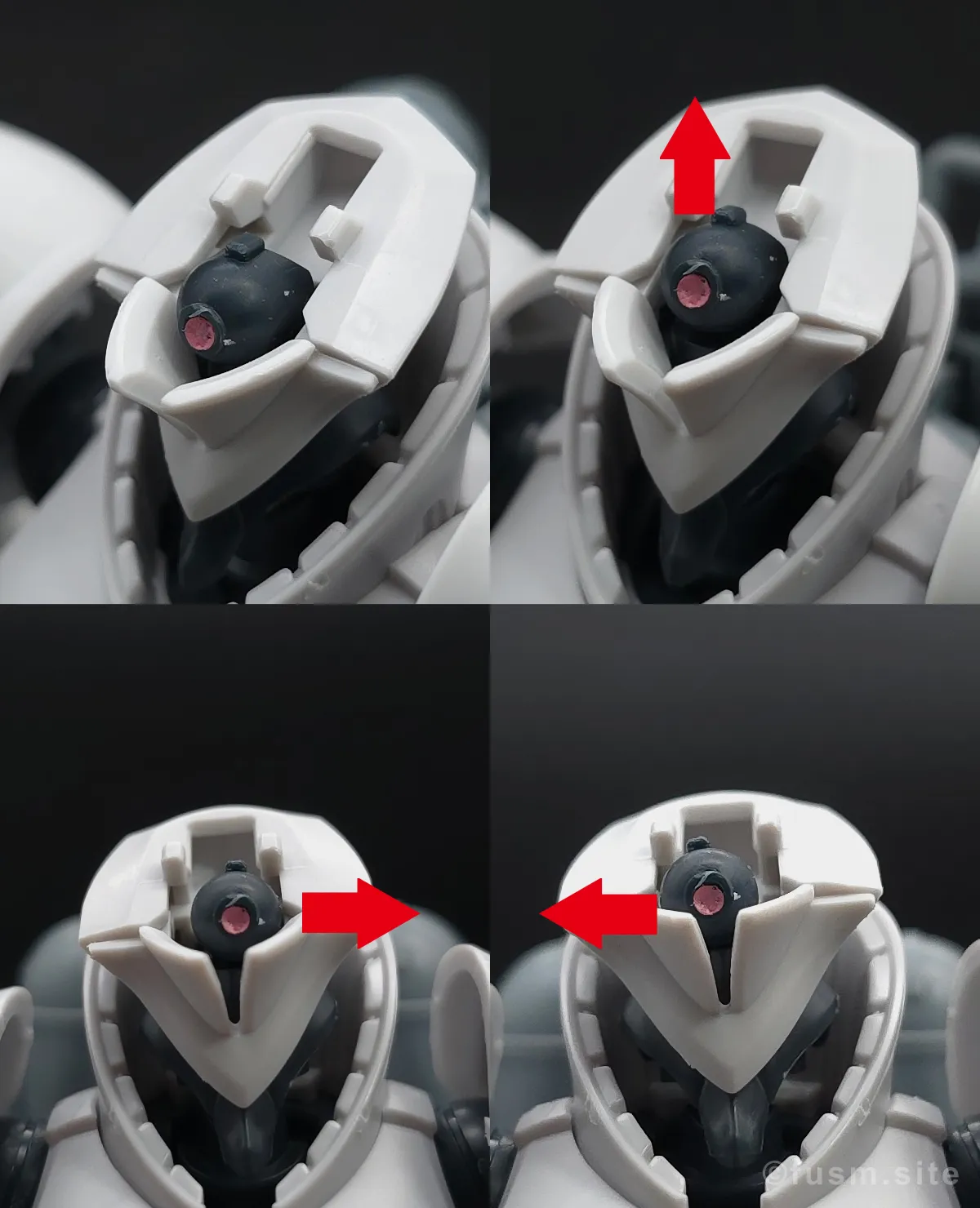 【レビュー】HG 1/144 エグザベ専用ギャン(ハクジ装備) 頭部ディテール 可動域 01