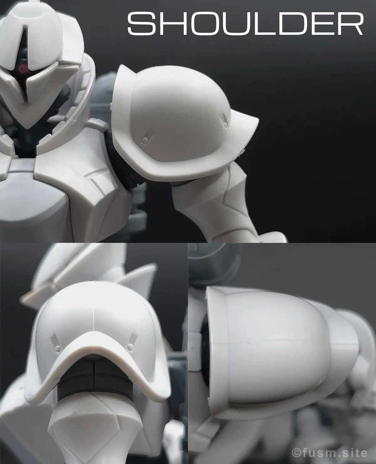 【レビュー】HG 1/144 エグザベ専用ギャン(ハクジ装備) 肩ディテール 01