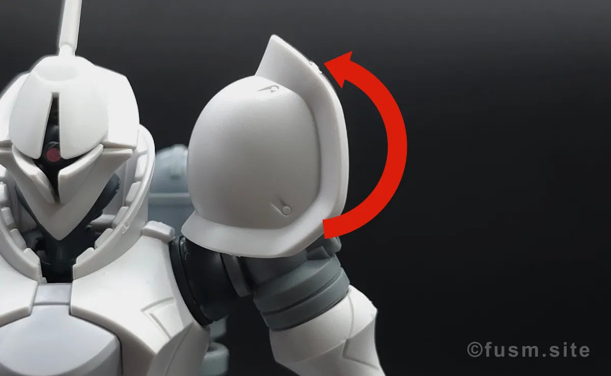 【レビュー】HG 1/144 エグザベ専用ギャン(ハクジ装備) 肩ディテール 可動域 02