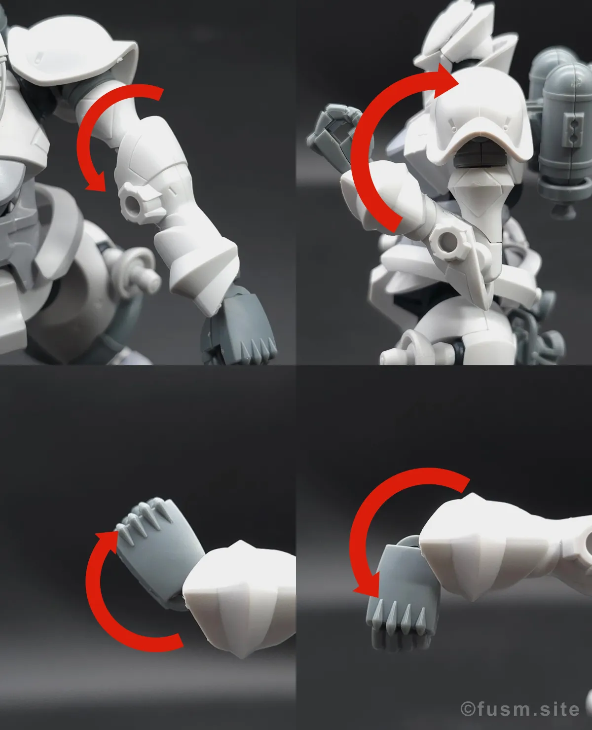 【レビュー】HG 1/144 エグザベ専用ギャン(ハクジ装備) 腕部ディテール 可動域 01