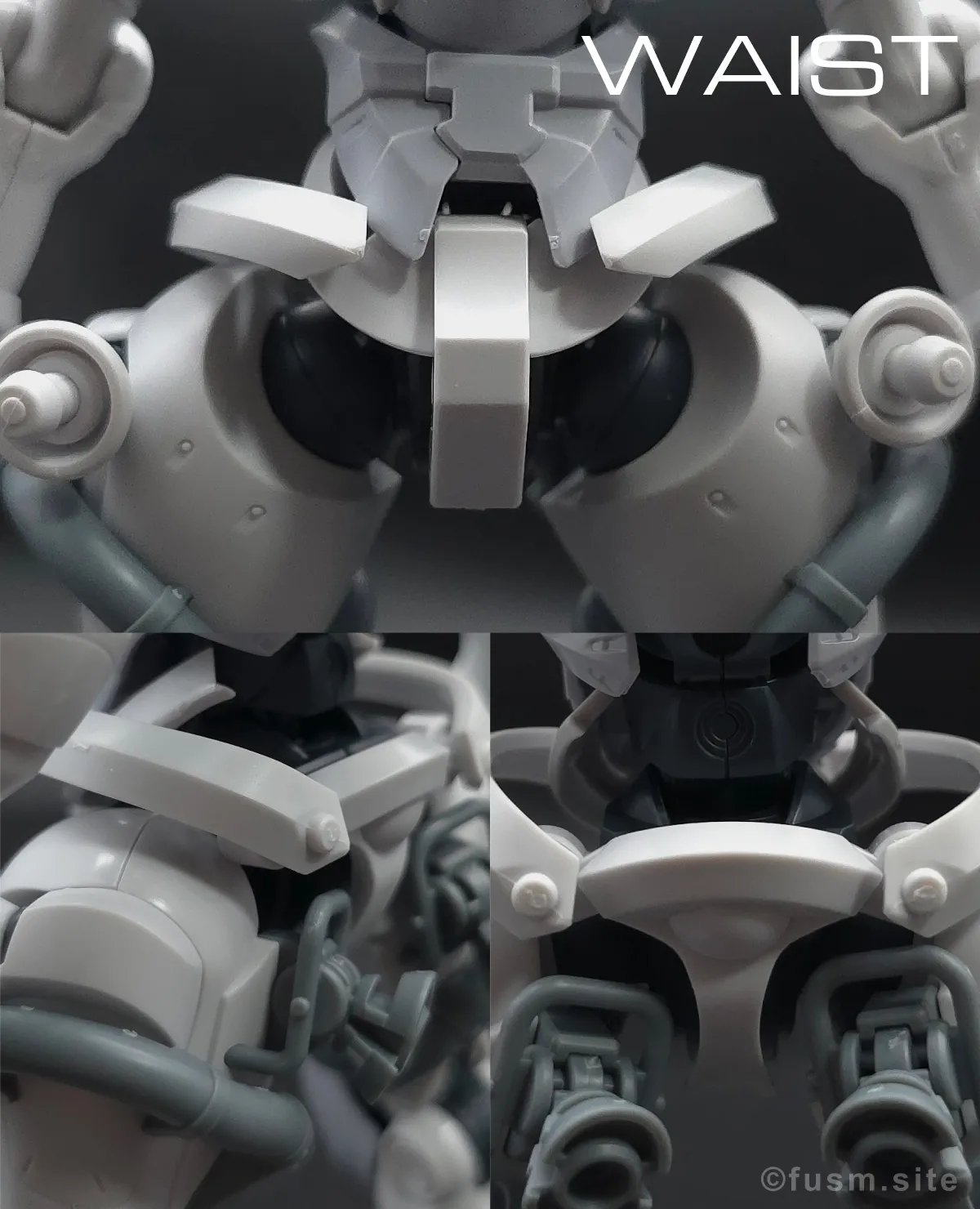 【レビュー】HG 1/144 エグザベ専用ギャン(ハクジ装備) 胴体ディテール 02