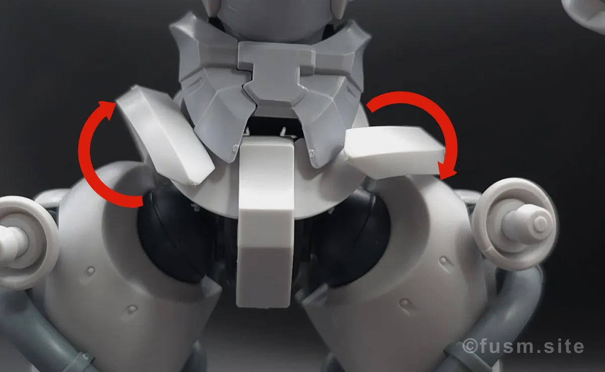 【レビュー】HG 1/144 エグザベ専用ギャン(ハクジ装備) 胴体ディテール 可動域 01