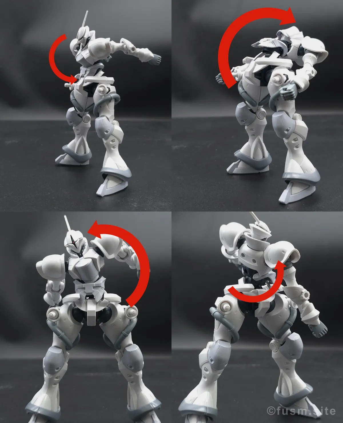 【レビュー】HG 1/144 エグザベ専用ギャン(ハクジ装備) 胴体ディテール 可動域 02