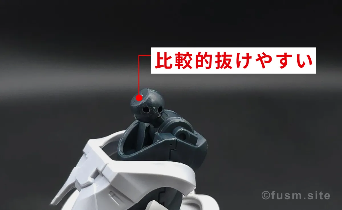 【レビュー】HG 1/144 エグザベ専用ギャン(ハクジ装備) 耐久力が弱い箇所 01