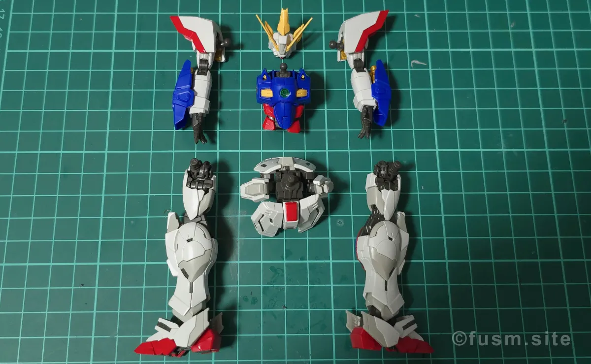 【レビュー】RG シャイニングガンダム パーツ・構造・組み立て 11